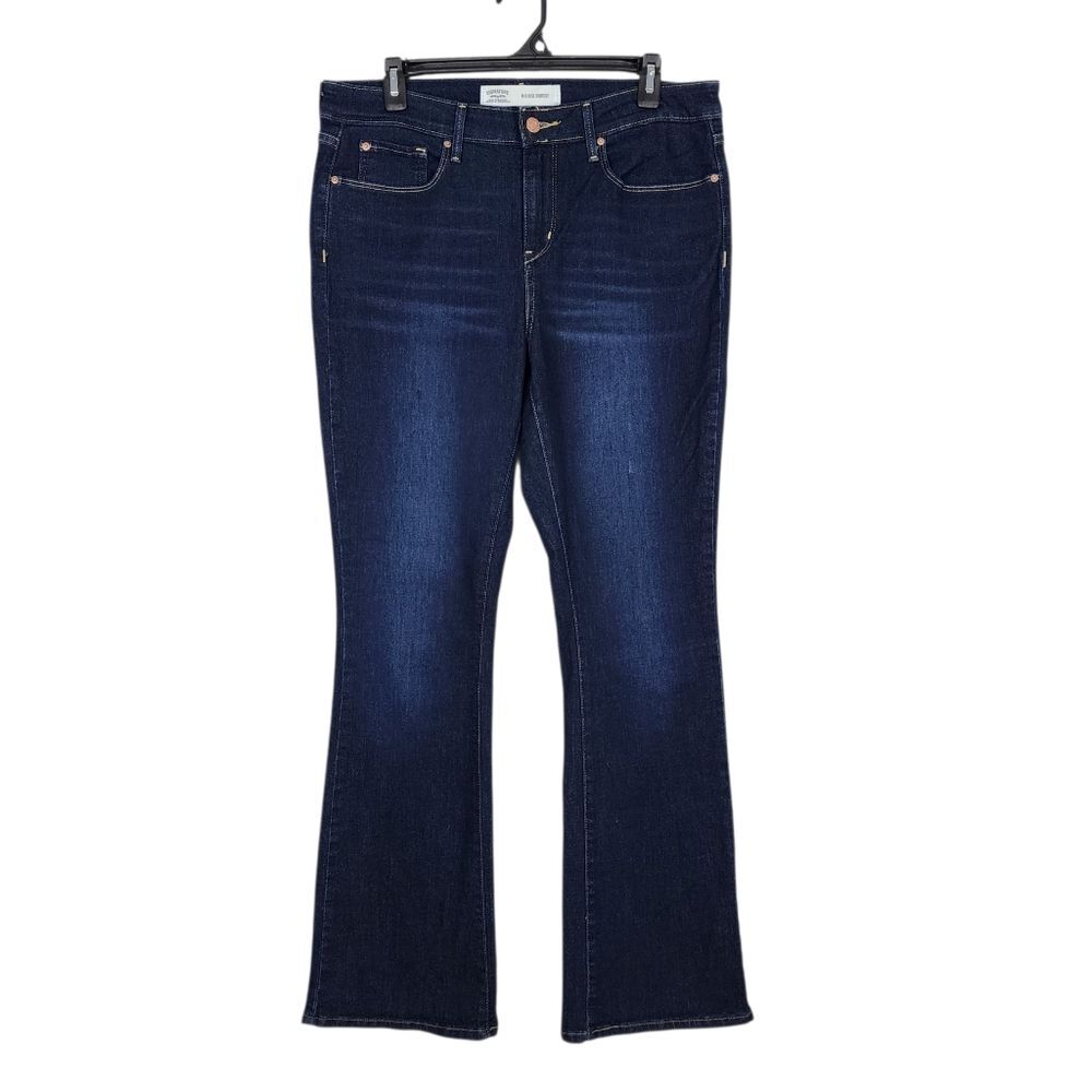 Signature by Levi Strauss Jean Women 12 Mid Rise Bootcut Blue Super Stretch Boho